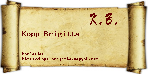 Kopp Brigitta névjegykártya